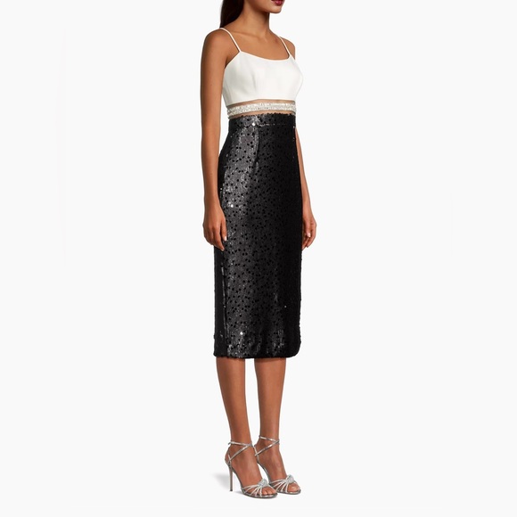 Toccin Dresses & Skirts - Toccin NWT Illusion Cutout Charlotte Sequin Crystal Midi Dress